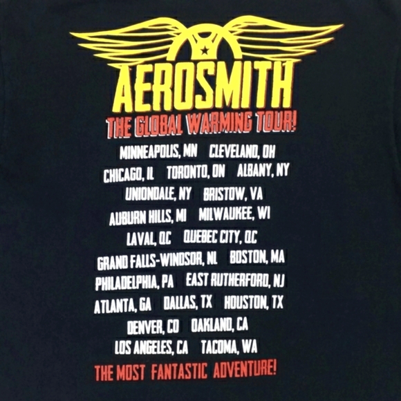 Aerosmith 2012 Global Warming Tour 2-Side Print Black Concert T-Shirt Unisex XL - Picture 11 of 12